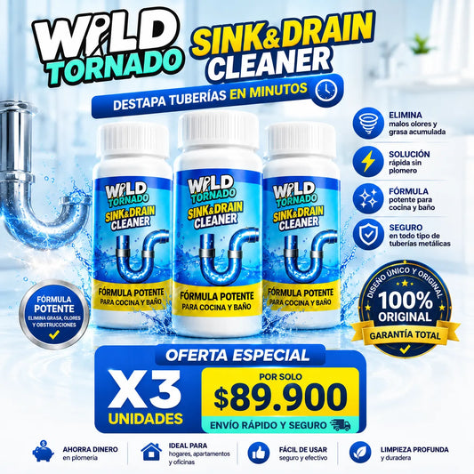 (x3) Destapa cañería marca WILDTORNADO