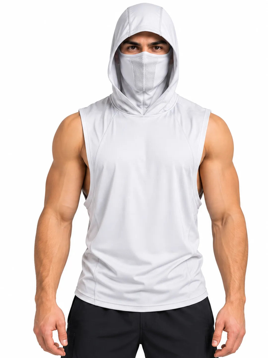 Chaleco Deportivo UV · Capucha + Máscara